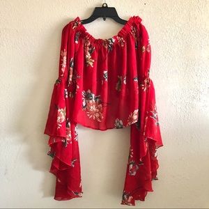 Off shoulder floral top